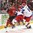 TORONTO, CANADA - DECEMBER 26: Canada's Dillon DubÃ© #9 battles for the puck with Russia's Kirill Belyatev #14 during the preliminary round - 2017 IIHF World Junior Championship. (Photo by Matt Zambonin/HHOF-IIHF Images)

